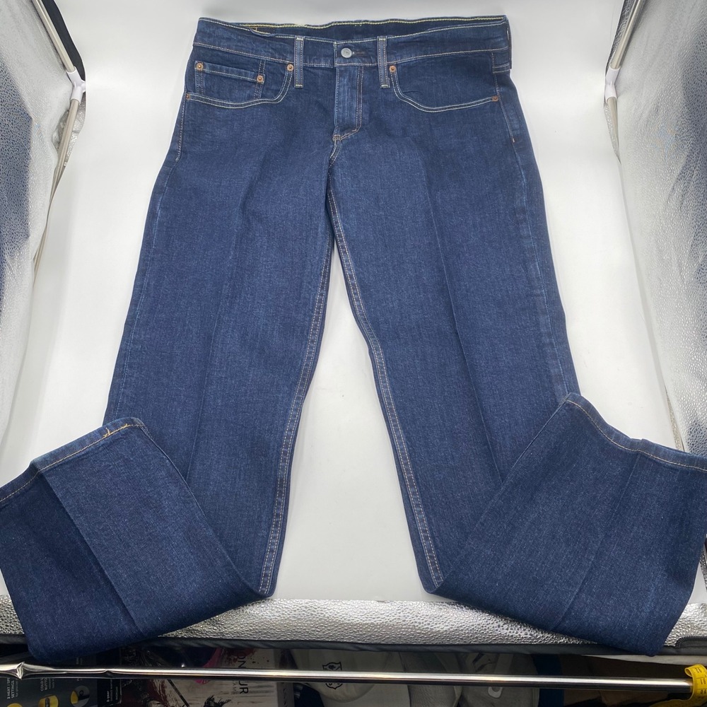 Levi's 514 Straight Fit Jeans Mens 34x32 Dark Blue Indigo Denim Classic Casual